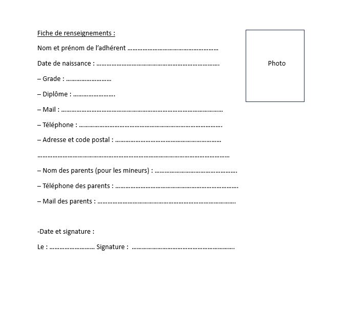 fiche renseignements